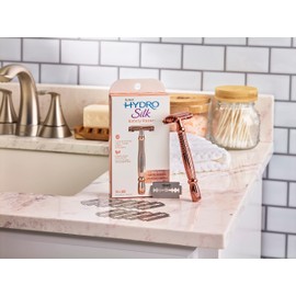 Schick® Hydro Silk Rose Gold Double Edge Safety Razor​ + 10 Blades