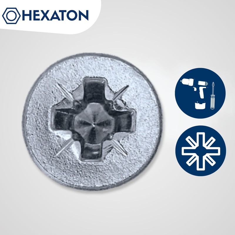 HEXATON Euro Screws with Countersunk Head 6.3 x 16 mm