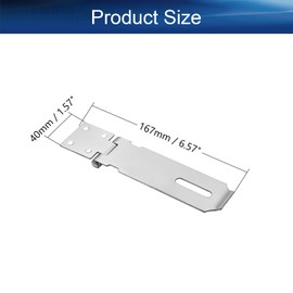 Yinpecly Hasp Staple Padlock Latch, 167mm Length,Stainless Steel Furniture Cupboard Door Stainless Steel Silver Tone 1pcs