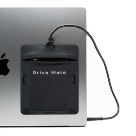 DriveMate - Portable Hard Drive Sleeve for Laptop - Carrying case for External Hard Drive SSD, Reusable Adhesive Pocket Pouch - Gray