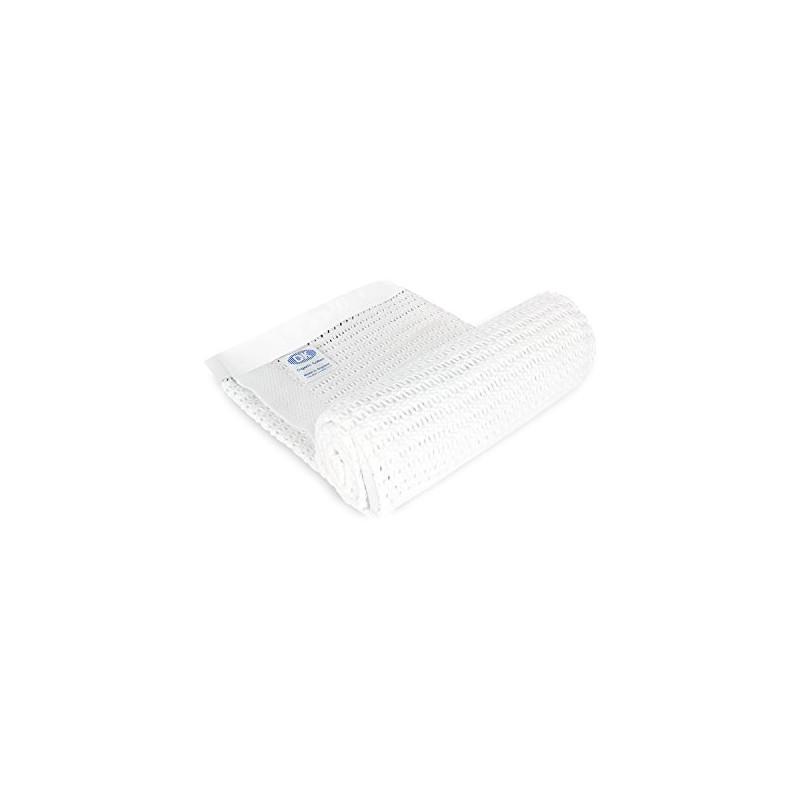 DK Glovesheets Organic Cotton Pram/Crib Size Cellular Blanket, Satin White