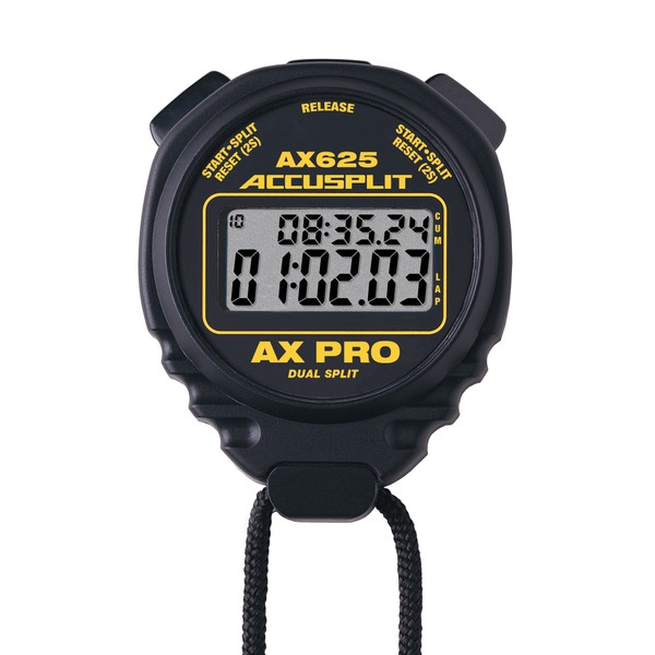 ACCUSPLIT AX625 PRO Cumulative/Lap Split Stopwatch, Black