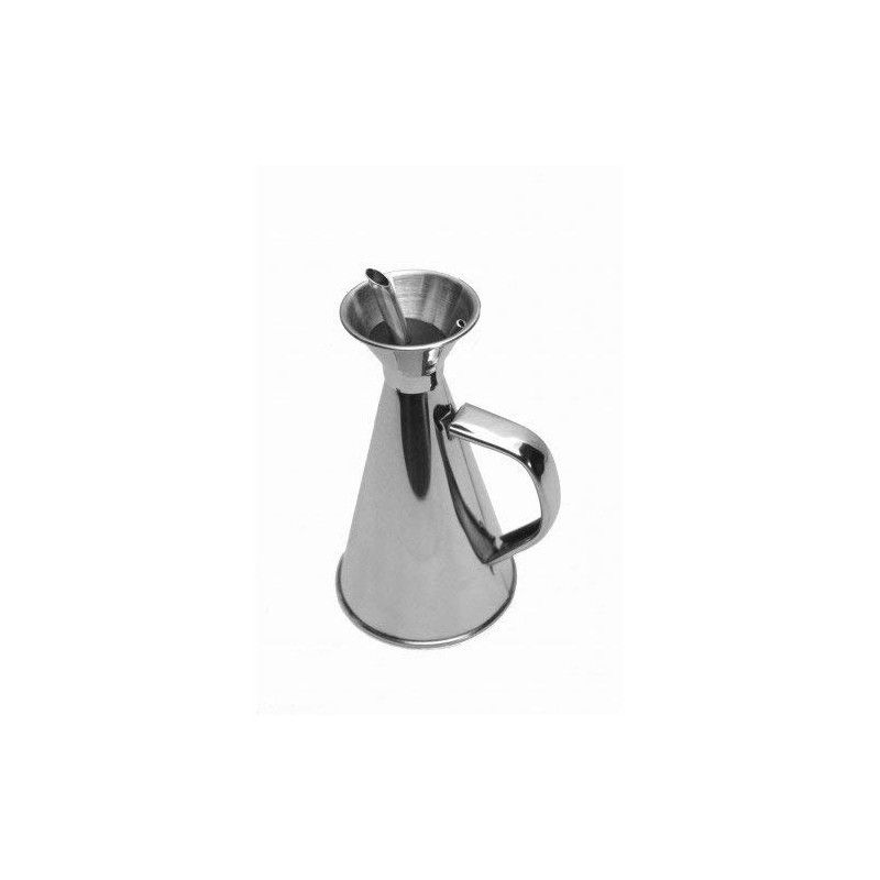 Ilsa 383 – Steel Anti-Spill Oil Bottle, Silver 1/4 l