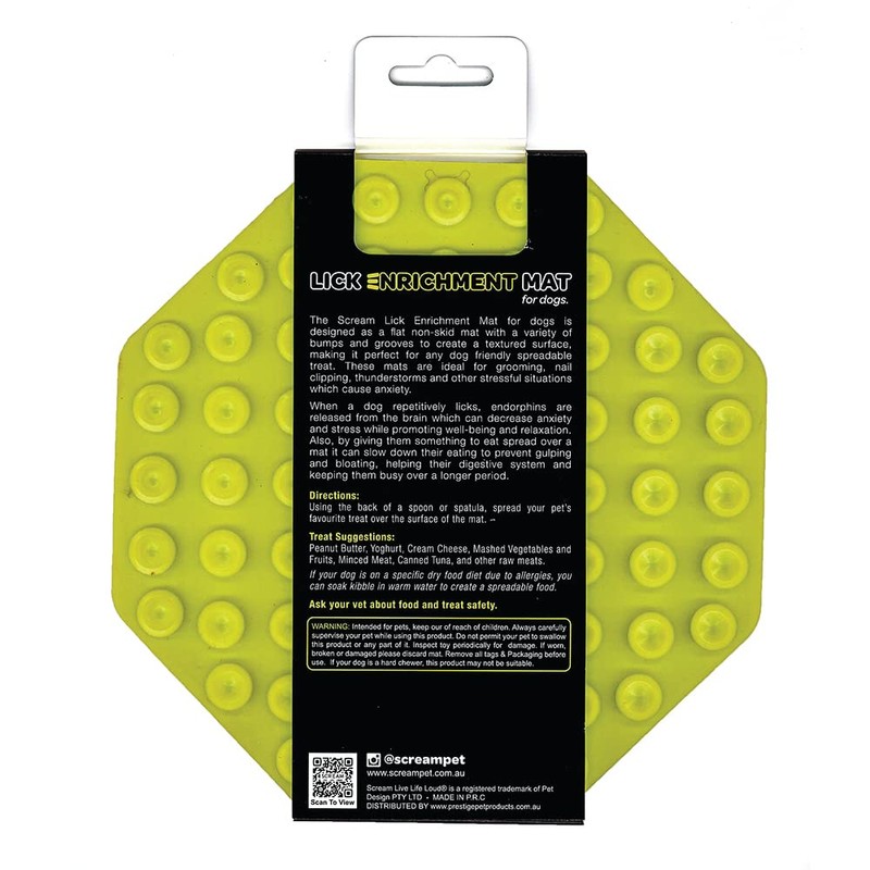 Scream Lick Enrichment Mat Non-Skid Base Octagon