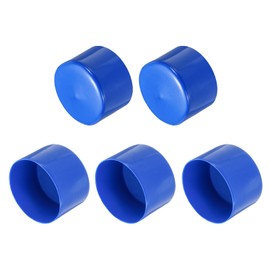 sourcing map 5pcs Rubber End Caps 75mm(3 Inch) ID Vinyl PVC Round Tube Bolt Cap Cover Screw Thread Protectors Blue