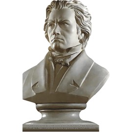 H79521 Ludwig Van Beethoven Marble Bust Statue Head Cardboard Cutout Standee Standup