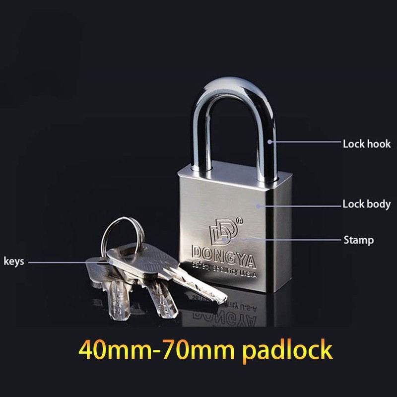 Stainless Steel Keyed Padlock 50mm, Short Shackle Security Locks with