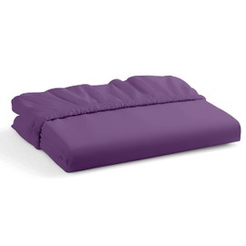 Microfiber Fitted Sheet King – 25CM Deep Pocket Bed Sheet – Plain Purple Bottom Sheet – Soft, Wrinkle, Shrink & Fade Resistant – Hotel Quality Bedding – Machine Washable (King, Purple)