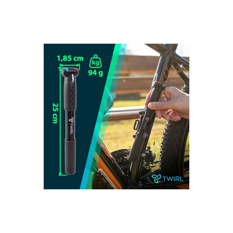 Bicycle Pump, Small, Extendable Hose, Air Pump Bicycle, Mini, All