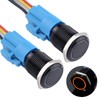 DMWD 2PCS 16MM Momentary Push Button Switch 12V-24V Ring LED