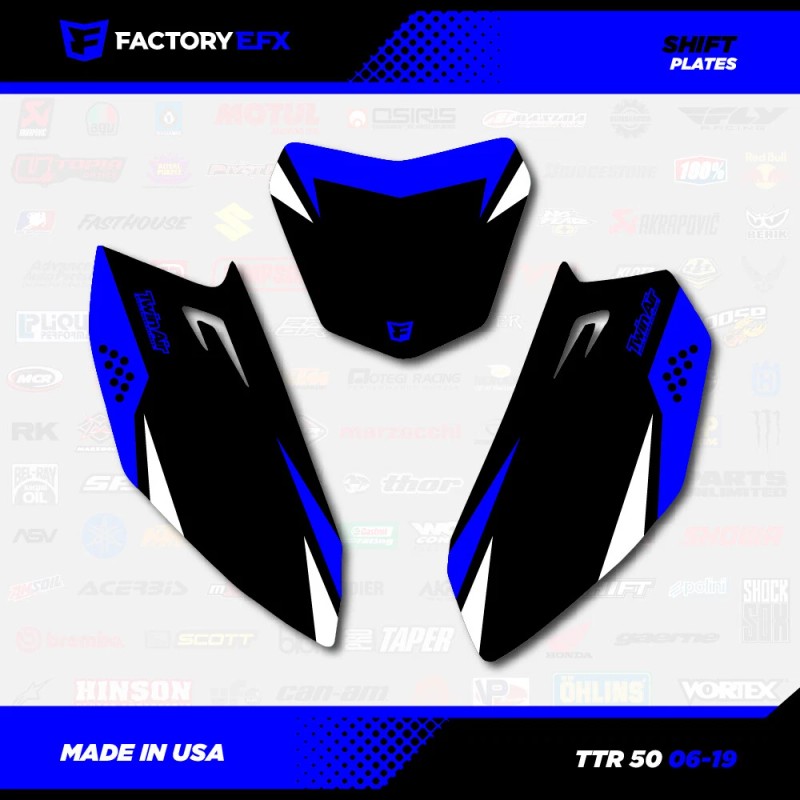 Factory EFX Blue & White Blk Shift Racing Graphics Kit
