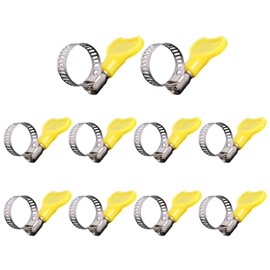 Hose Band, Hose Clamp, Pack of 10, Hand Tightened Hose Band, Adjustable, No Tools Required, For Fixing Sprinkler Hoses, Strong Fixing, For Plumbing, Stainless Steel, Strong Oar, Hose Clamp (φ0.5 - 0.7