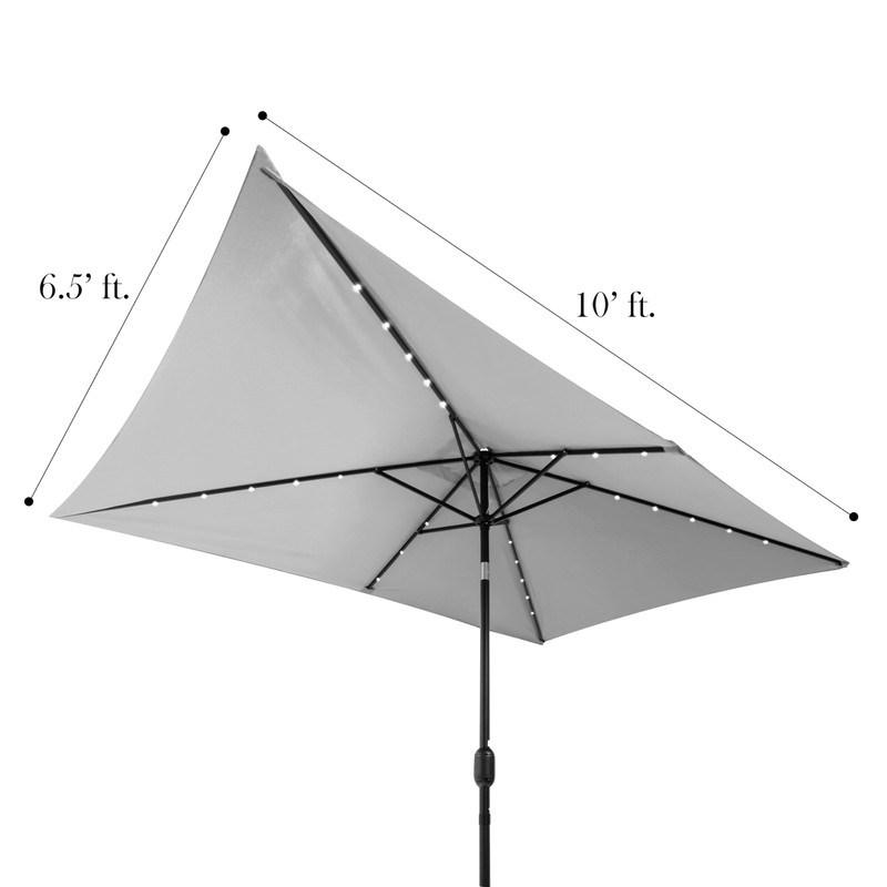 Trademark Innovations Rectangular Solar Powered LED Lighted Patio Umbrella -