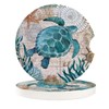 Car Drinks Coasters Set of 4 Pack Sea Turtle Ocean