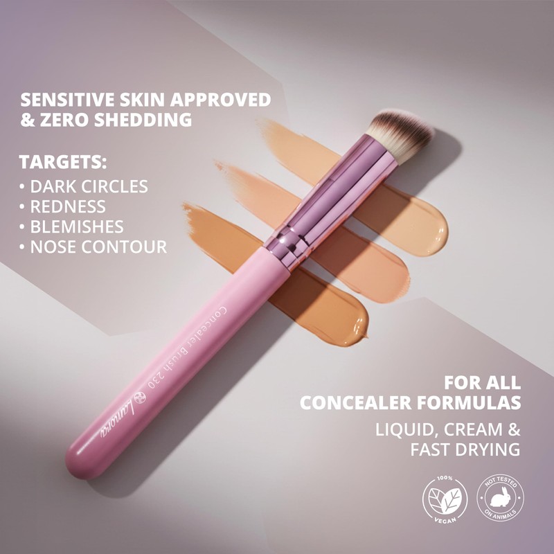 LAMORA Concealer Makeup Brush Under Eye - Angled Flat Top