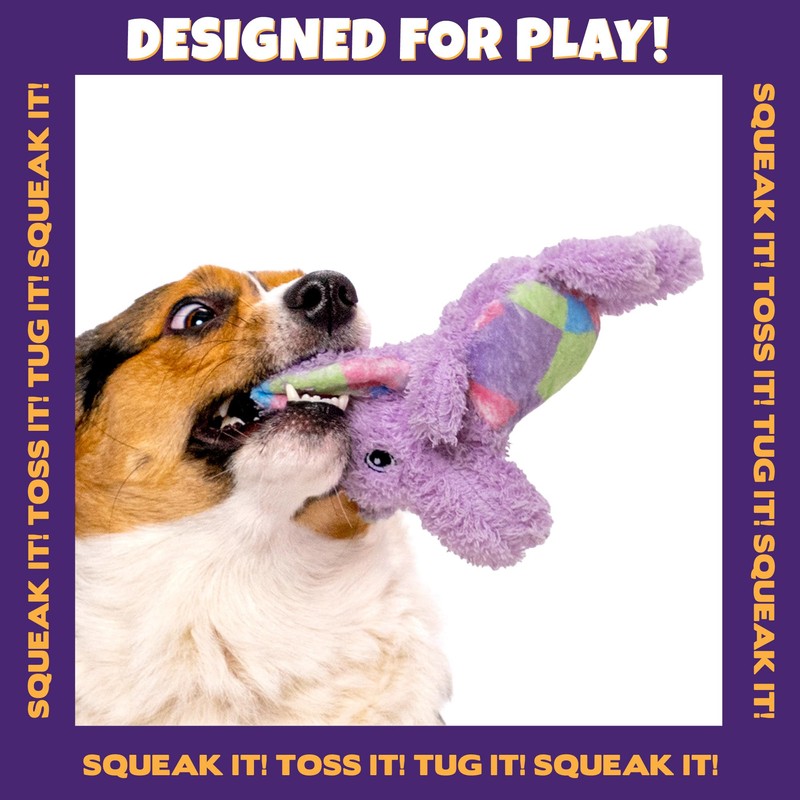 Pet Factory Logical Pet Patchwork Squeaky Plush Dog Toy, Randomly