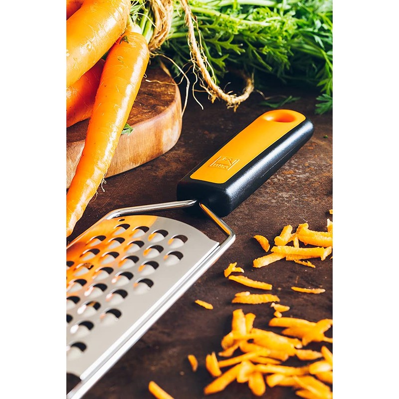BRA Efficient Stainless Steel Coarse Grater Orange Colour Steel