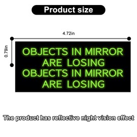 Zpana 2PCS Car Rearview Mirror Decal, Objects in Mirror are Losing Vinyl Vehicle Rear View Sticker, Funny Automotive Window Bumper Label Accessories, Universal for SUV, Sedan, Truck (Luminous)
