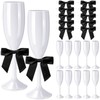 Zopeal 60 Pcs Plastic Champagne Flute Glasses and Bow Set