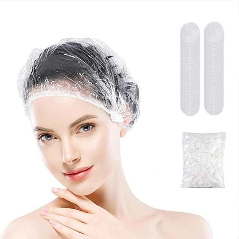 GUDREN Gorro De Ducha Desechable, 100 Pcs Cofias Desechable PláStico