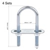 sourcing map Set of 4 Round U-Bolts Steel M6 with