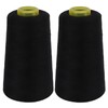 Strong Serger Thread 402, 2 Black Sewing Threads for Overlock,