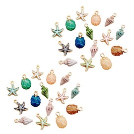 ZAMXHUG Enamel Jewellery Making Sea Pendant – 30 Pieces Hanging Jewellery Pendant Alloy Shell Pendant, Alloy Metal Shell Pendant for DIY Jewellery Making Necklace Bracelet Earring Necklace