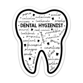 TANGOGLAM Dental Hygienist Sticker, Dentist Doctor Assistant Nurse Themed Waterproof Vinyl Stickers for Laptop Water Bottles Scrapbook, Dental Decals Gifts for Men Women