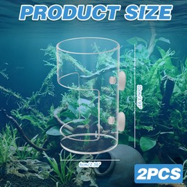 2 Pcs Aquarium Fish Feeder Feeding Tray with Suction Cup, Feeding Tube Tank Divider Aquarium Breeder Box Fish Bowls Accessories Round for Turtle Shrimp Supplies Round