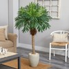 Nearly Natural 63in. Robellini Palm Artificial Tree in Sandstone Planter