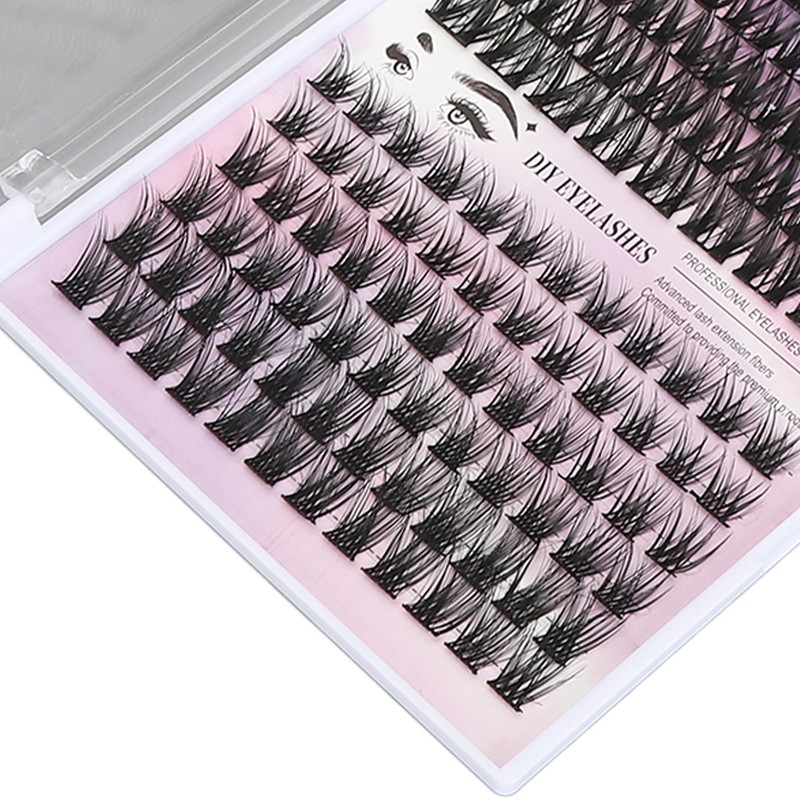 126 Cluster Lashes 10‑14mm Fluffy D Curl Individual Lashes for