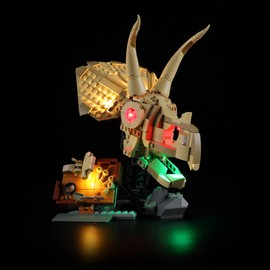 YEABRICKS LED Licht für 76969 Jurassic World Dinosaurier-Fossilien: Triceratops-Schädel Bausteine Modell (Bausteine Set Nicht enthalten)