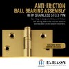 Embassy Solid Brass Door Hinges - 3 x 3 Inch,