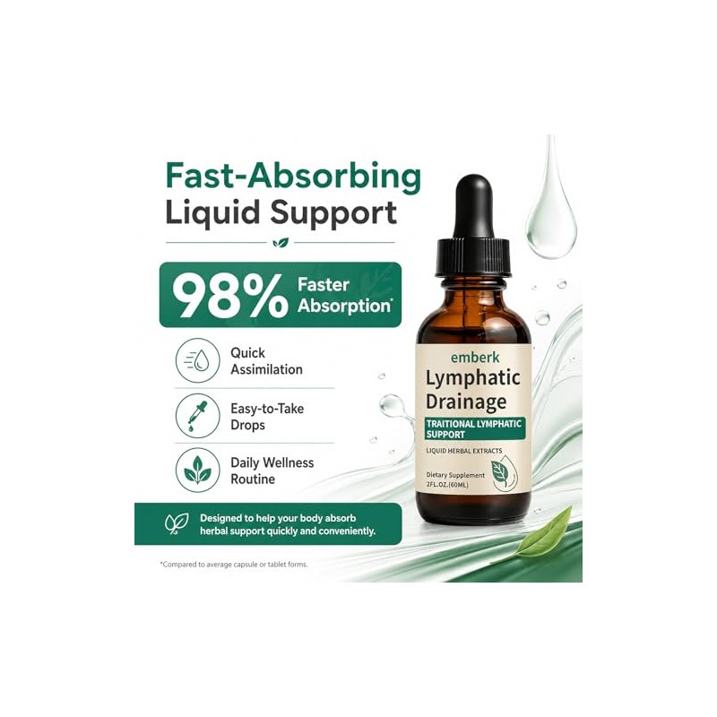 Lymphatic Drainage Drops, 2000mg Herbal Blend with Elderberry & Echinacea