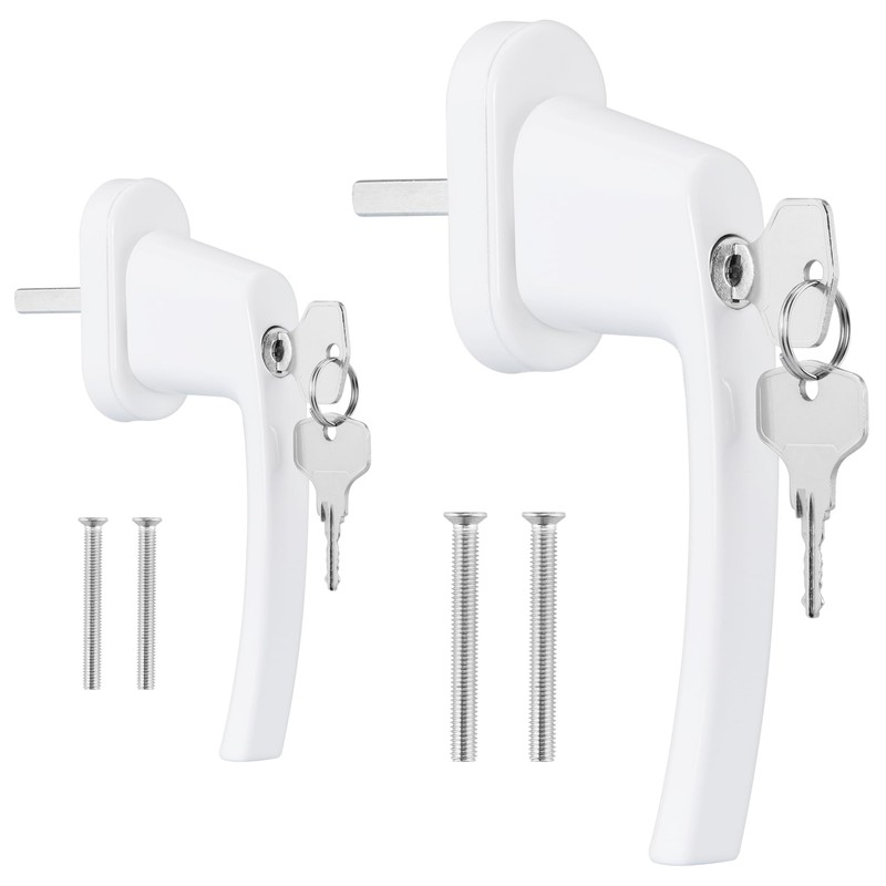 kwmobile Window Handle Lockable - Window Lock with Button and