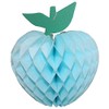 3-Pack 7 Inch Honeycomb Apple Decoration, Light Blue