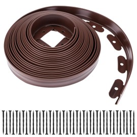 QWORK Garden Edging, 40ft x 2 in Polyethylene Landscape Edging with 40 Spikes, Garden Edging Border for Customized Landscaping, Brown