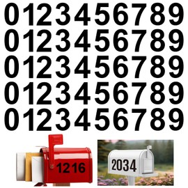 Reflective Mailbox Numbers Sticker Decal Die Cut Classic Style Vinyl Waterproof Number Self Adhesive for Signs, Door, Cars, Trucks, Home, Business, Address Number,5 Sets (3 in,0-9) (Black)