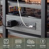 AV Media Stand with Outlets, Media Console with LED Lights,