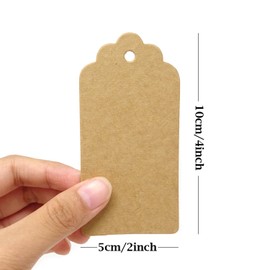 Honbay 100PCS 10x5cm/4x2inch Kraft Paper Blank Gift Tags Labels with 100 Feet Jute Twine