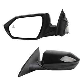 Dasbecan Left Driver Side Door Mirror Compatible with 2021-2024 Hyundai Elantra with Power Glass Blind Spot Detection(BSD) Manual Folding Black Painted Replace# 87610AB060, HY1320278 5Pins