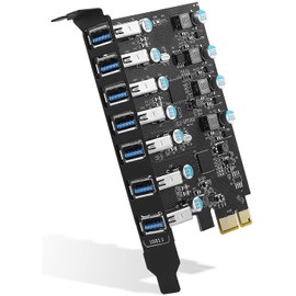 FARBOKO USB PCIe Card 7-Port USB 3.0 5Gbps PCIe Expansion Card for Windows 10/8/7/XP and Mac OS 10.8.2 Above