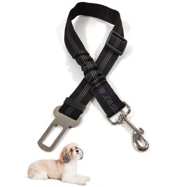Dog Seat Belts for Cars Dog Car Harness Pet Car Safety Belt Elastic Buckle Dog Car Harness Adjustable Dog Seat Belt Nylon Pet Safety Belts for Dogs Cats and Pets (black)