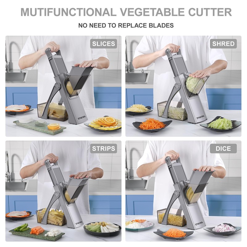 ZTQCSQ [All in 1] Upgraded Version Safe Mandoline Slicer for