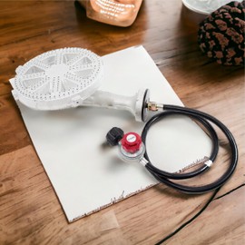 GasOne Propane Burner Banjo High Pressure 10 in Heavy Duty Burner Head Set with 0-20 PSI Regulator and Hose