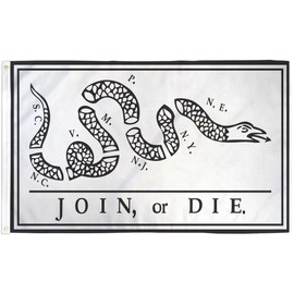 3x5 Join or Die Flag Lot of 2 Flags Super Polyester Nylon Flag 3'x5' House Banner 90cm x 150cm Grommets Double Stitched Premium Quality Indoor Outdoor Pole Pennant (New)