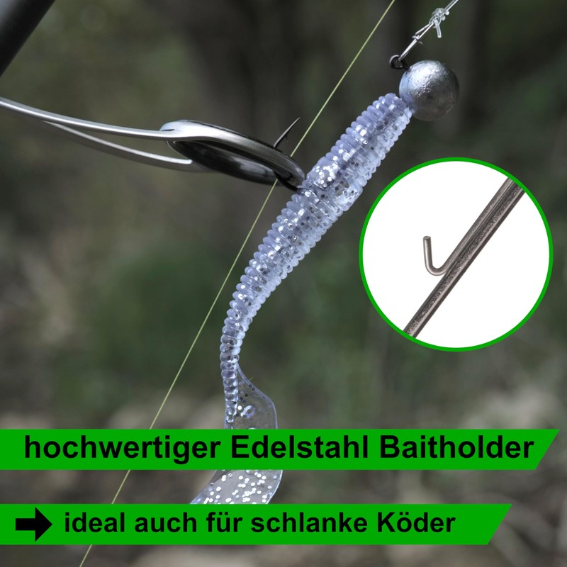Professional Quality Jig Hooks with Baitholder, Pack of 15, Pike,