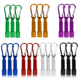 GOMETY 21pcs Mini Torch, Mini Lamp Coloured Aluminium Children's Handlamp, LED Keyring Torch, Portable Torch Keyring for Camping, Travel, Hiking, Children's Birthday Party