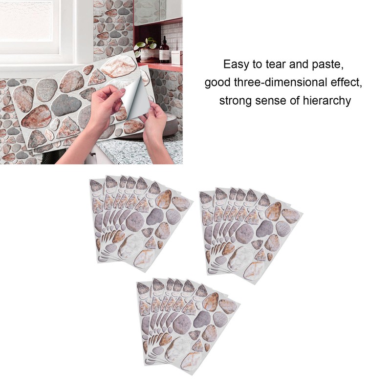 18PCS Tile Stickers Strong Reflection Water Oil Proofing Strong Layering