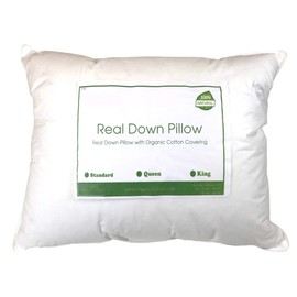 OrganicTextiles Down Pillow, King Size, Heavy filling with Organic Cotton Cover, Support Back and Neck, 1 Pillow